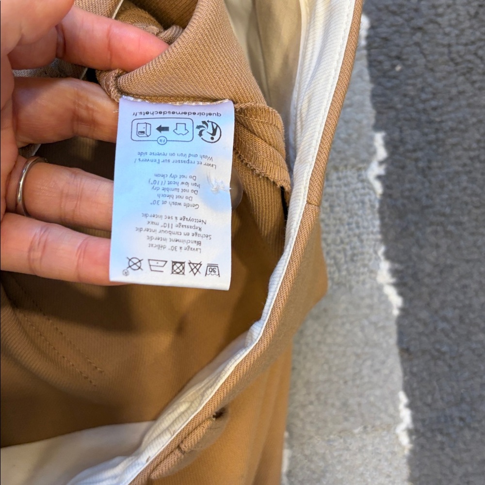 Sezane High-Rise Wide-Leg Pants in Camel - Picture 8 of 8